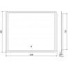 Mexen Zusa 120 x 80 cm-es LED-es fürdőszobai tükör, 6000K, páramentesítő - 9808-120-080-611-00
