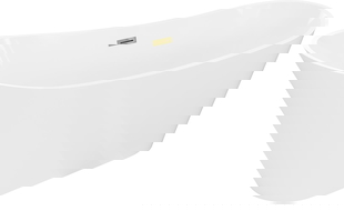 Mexen Dora cadă de baie freestanding 150 x 75 cm, albă, preaplin auriu - 52071507500-50