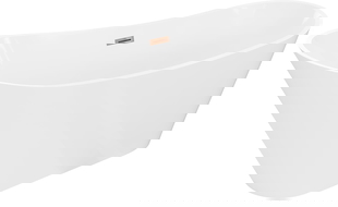 Mexen Dora cadă de baie independentă 150 x 75 cm, albă, preaplin aur roz - 52071507500-60