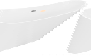 Mexen Dora szabadon álló kád 150 x 75 cm, fehér, kefélt réz túlfolyóval - 52071507500-65