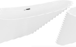 Mexen Dora cadă de sine stătătoare 150 x 75 cm, albă, preaplin gri metalizat periat - 52071507500-66