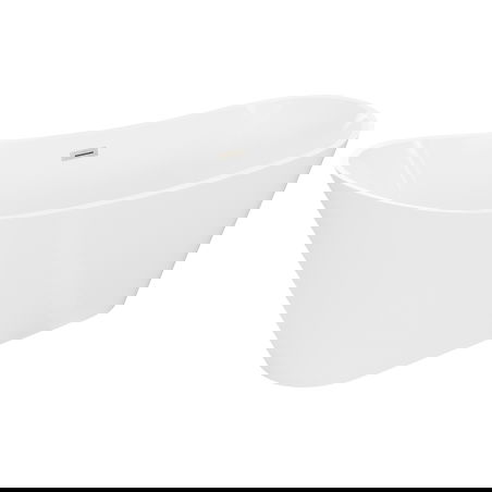 Mexen Dora cadă freestanding 150 x 75 cm, albă, preaplin nichel periat - 52071507500-97