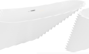 Mexen Dora cadă freestanding 150 x 75 cm, albă, preaplin nichel periat - 52071507500-97