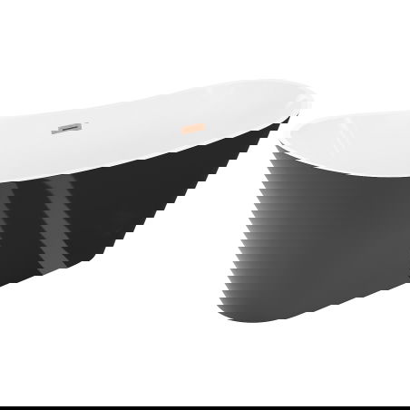 Mexen Dora cada independentă 150 x 75 cm, albă/neagră, preaplin din cupru periat - 52071507575-65