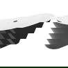 Mexen Dora cadă de baie de sine stătătoare 150 x 75 cm, albă/neagră, preaplin gri pistol periat - 52071507575-66