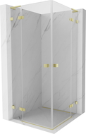 Mexen Lunar L Duo cabină de duș cu uși batante 70 x 70 cm, transparent, auriu periat - 834L-070L-070P-55-00