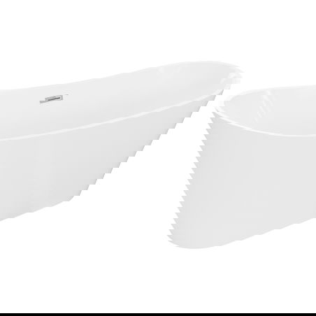 Mexen Dora cadă freestanding 160 x 75 cm, albă, preaplin crom - 52071607500-01