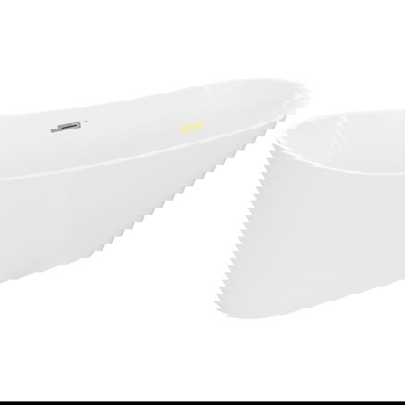 Mexen Dora cadă freestanding 160 x 75 cm, albă, preaplin auriu - 52071607500-50