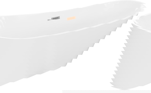 Mexen Dora cadă de baie freestanding 160 x 75 cm, albă, preaplin cupru periat - 52071607500-65