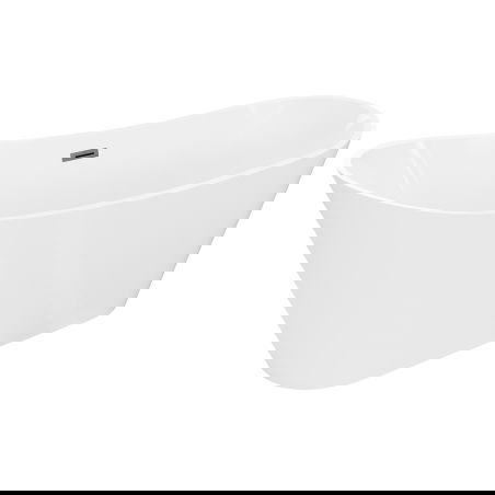 Mexen Dora cadă freestanding 160 x 75 cm, albă, preaplin gri armă periat - 52071607500-66