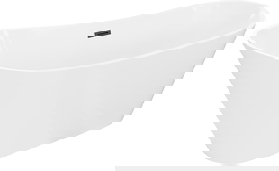 Mexen Dora szabadon álló kád 160 x 75 cm, fehér, fekete túlfolyóval - 52071607500-70