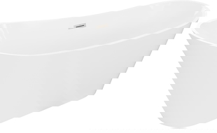 Mexen Dora cadă de sine stătătoare 160 x 75 cm, albă, preaplin nichel periat - 52071607500-97
