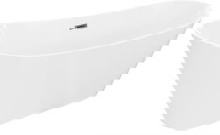 Mexen Dora cadă de sine stătătoare 170 x 75 cm, albă, preaplin gun gray periat - 52071707500-66