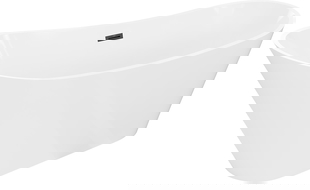 Mexen Dora cadă de sine stătătoare 170 x 75 cm, albă, preaplin negru - 52071707500-70