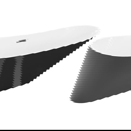 Mexen Dora cadă de baie freestanding 170 x 75 cm, albă/neagră, preaplin gun metal - 52071707575-95