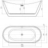 Mexen Lotos cadă de baie freestanding 140 x 75 cm, albă, preaplin crom - 52051407700-01