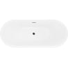 Mexen Lotos cadă de baie freestanding 140 x 75 cm, albă, preaplin auriu - 52051407700-50