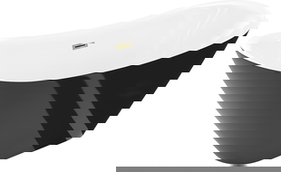 Mexen Lotos cadă de baie independentă 140 x 75 cm, albă/neagră, preaplin auriu - 52051407775-50