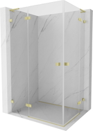 Mexen Lunar L Cabină de duș Duo batantă stânga 105 x 95 cm, transparentă, auriu periat - 834L-105L-095P-55-00