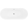 Mexen Lotos cadă freestanding 150 x 75 cm, albă, preaplin crom - 52051507700-01