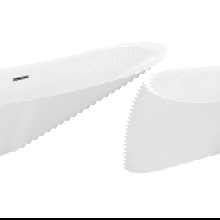 Mexen Lotos cadă de baie freestanding 150 x 75 cm, albă, preaplin gun gray periat - 52051507700-66