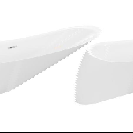 Mexen Lotos cadă de sine stătătoare 150 x 75 cm, albă, preaplin nichel periat - 52051507700-97