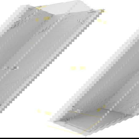 Mexen Lunar L Duo cabină de duș batantă 110 x 110 cm, transparentă, auriu periat - 834L-110L-110P-55-00