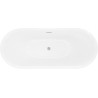 Mexen Lotos cadă freestanding 150 x 75 cm, alb/negru, preaplin nichel periat - 52051507775-97
