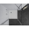 Mexen Pretoria 90 x 90 cm-es nyíló zuhanykabin, átlátszó, króm + Flat zuhanytálca - 852-090-090-01-00-4010