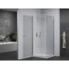 Mexen Pretoria cabină de duș cu ușă batantă 90 x 90 cm, transparent, crom + cadă de duș Flat - 852-090-090-01-00-4010