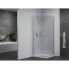 Mexen Pretoria cabină de duș cu ușă batantă 90 x 90 cm, transparent, crom + cadă de duș Flat - 852-090-090-01-00-4010