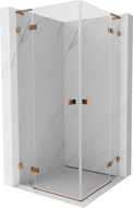 Mexen Lunar L Duo cabină de duș batantă 70 x 70 cm, transparent, aur roz - 834L-070L-070P-60-00