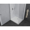 Mexen Pretoria nyíló zuhanykabin 80 x 70 cm, átlátszó, króm + Flat zuhanytálca - 852-080-070-01-00-4010