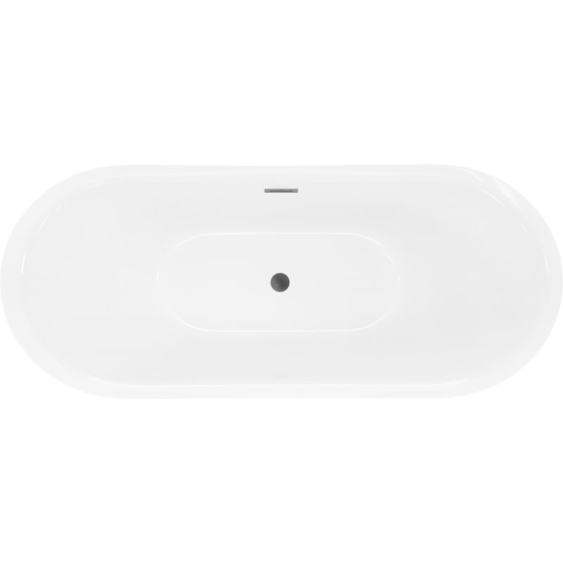 Mexen Lotos szabadon álló kád 160 x 75 cm, fehér, gun metal túlfolyó - 52051607700-95