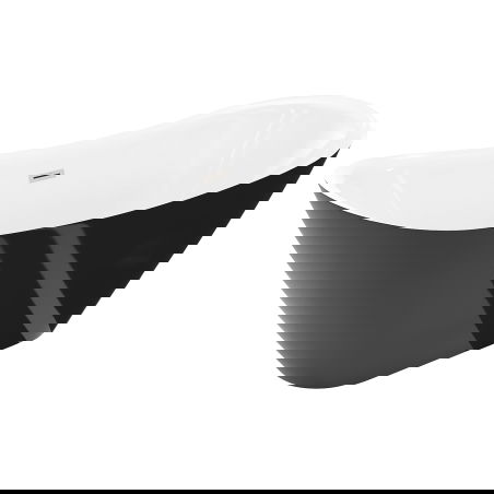 Mexen Lotos cadă de sine stătătoare 160 x 75 cm, albă/neagră, preaplin nichel periat - 52051607775-97