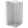 Mexen Lunar Duo cabină de duș batantă 80 x 80 cm, transparent, cupru periat - 834-080L-080P-65-00