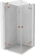 Mexen Lunar Duo cabină de duș batantă 80 x 80 cm, transparent, cupru periat - 834-080L-080P-65-00