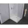 Mexen Pretoria cabină de duș cu ușă batantă 100 x 90 cm, transparentă, crom + cadă Flat - 852-100-090-01-00-4010