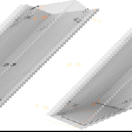Mexen Lunar Duo cabină de duș batantă 85 x 85 cm, transparent, cupru periat - 834-085L-085P-65-00