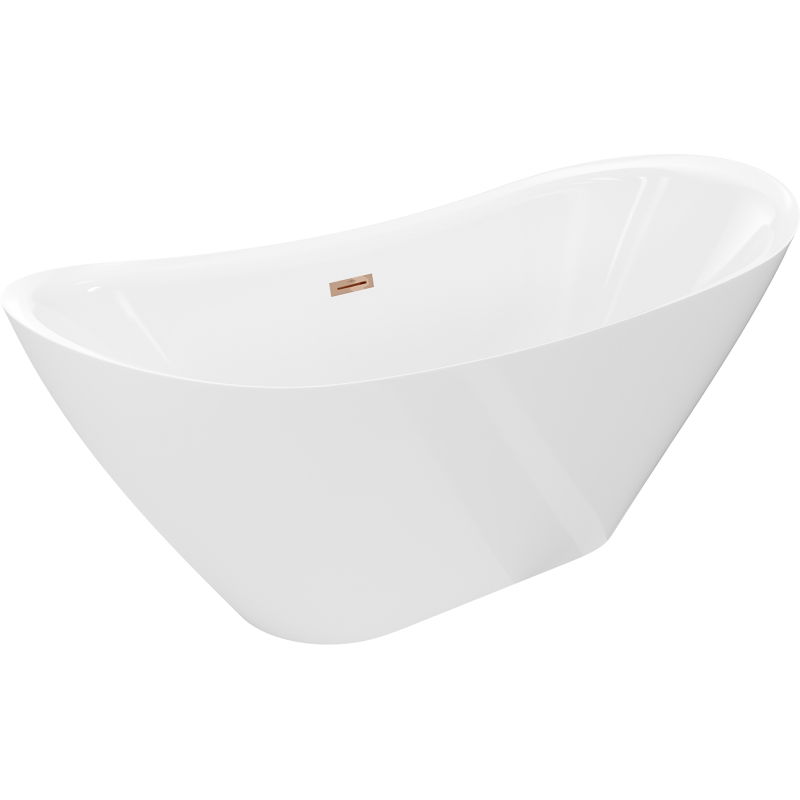 Mexen Lotos cadă freestanding 170 x 75 cm, albă, preaplin auriu roz - 52051707700-60