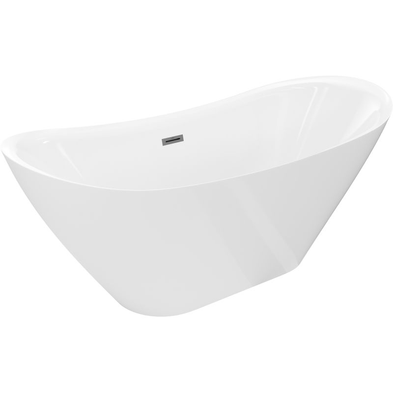 Mexen Lotos cadă freestanding 170 x 75 cm, albă, preaplin metal armat - 52051707700-95