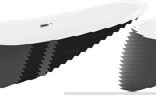 Mexen Lotos cadă de sine stătătoare 170 x 75 cm, albă/neagră, preaplin gri armă periat - 52051707775-66