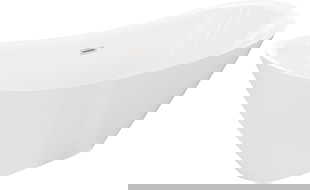 Mexen Lotos cadă de sine stătătoare 180 x 75 cm, albă, preaplin nichel periat - 52051807700-97