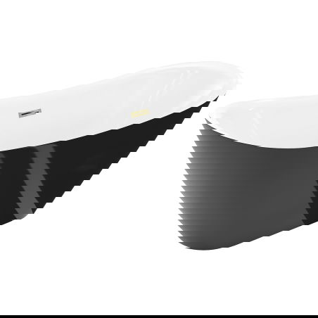 Mexen Lotos cadă de baie independentă 180 x 75 cm, alb/negru, preaplin auriu - 52051807775-50