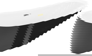 Mexen Lotos szabadon álló kád 180 x 75 cm, fehér/fekete, arany túlfolyó - 52051807775-50