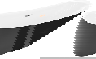 Mexen Lotos szabadon álló kád 180 x 75 cm, fehér/fekete, túlfolyó rózsaarany - 52051807775-60