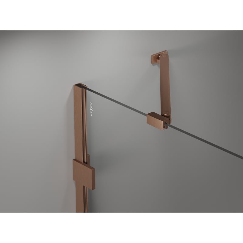 Mexen Lunar Cabină de duș batantă Duo stânga 115 x 85 cm, transparentă, cupru periat - 834-115L-085P-65-00