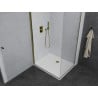 Cabină de duș Mexen Pretoria cu deschidere 70 x 90 cm, transparentă, aurie + cadă Flat - 852-070-090-50-00-4010