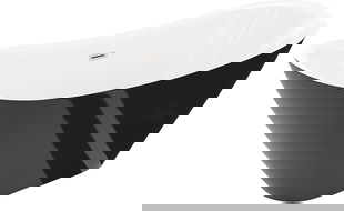 Mexen Lotos szabadon álló kád 180 x 75 cm, fehér/fekete, kefélt nikkel túlfolyó - 52051807775-97