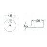 Mexen Arlena lavoar de blat 43 x 43 cm, alb - 21264300